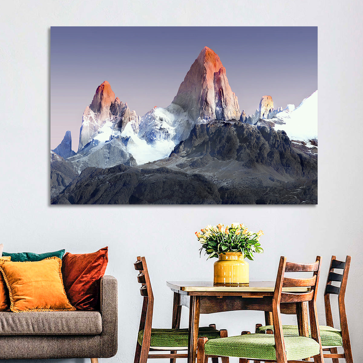 Mount Fitz Roy Wall Art in a room, landscape