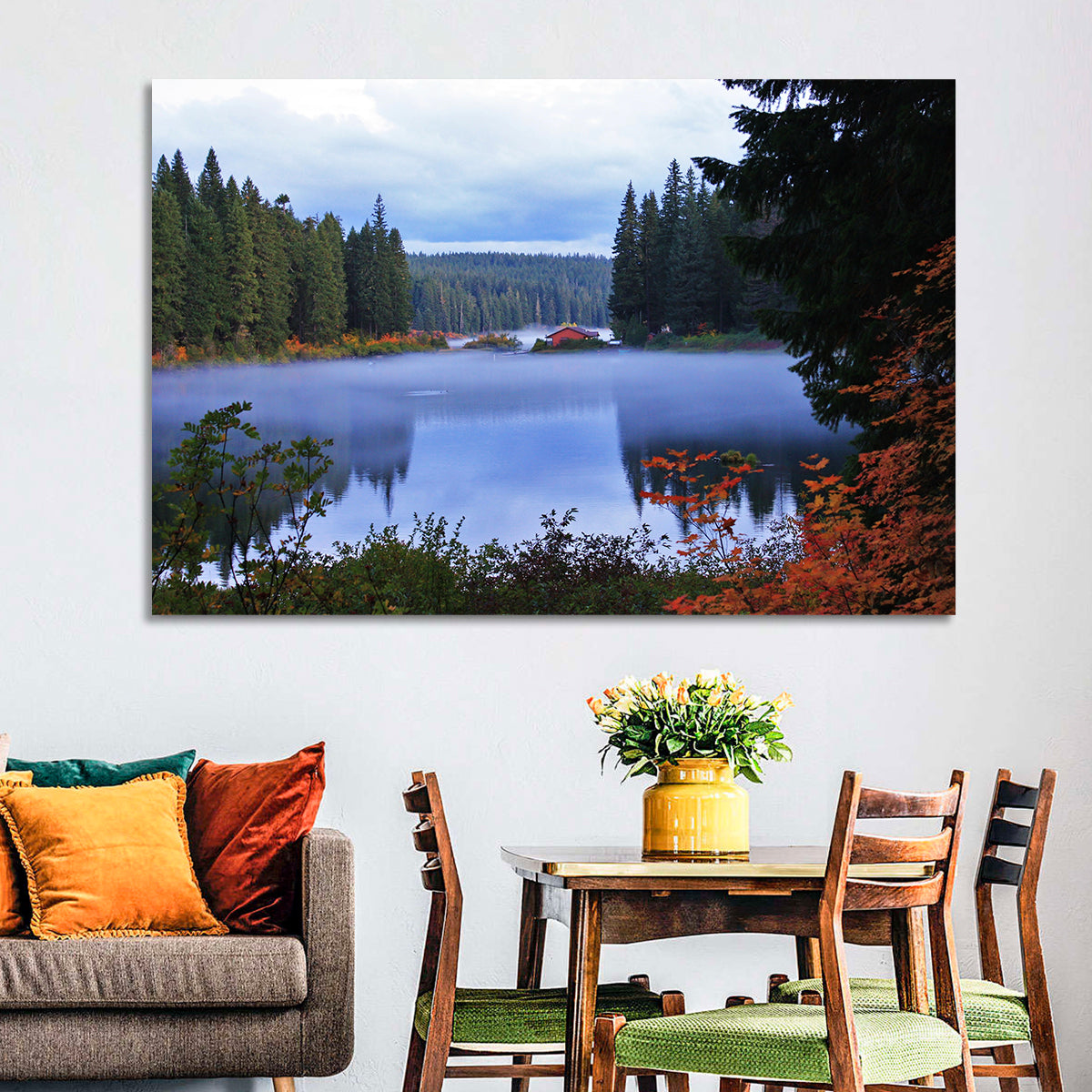 Lynn County Lake Cabin Reflection Wall Art