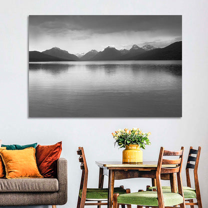Lake Mcdonald Monochrome Reflection Wall Art