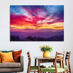 Golden Dusk Cloud Mountains Wall Art