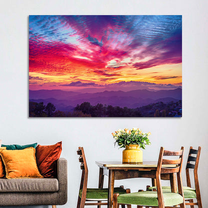 Golden Dusk Cloud Mountains Wall Art