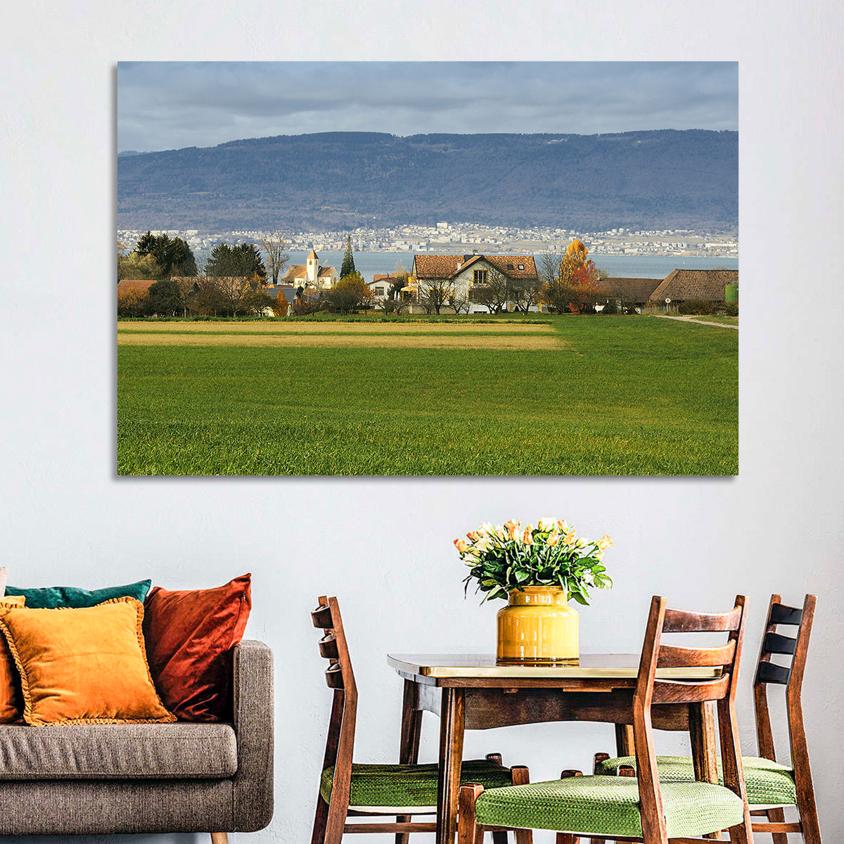 Lake Neuchatel Countryside View Wall Art