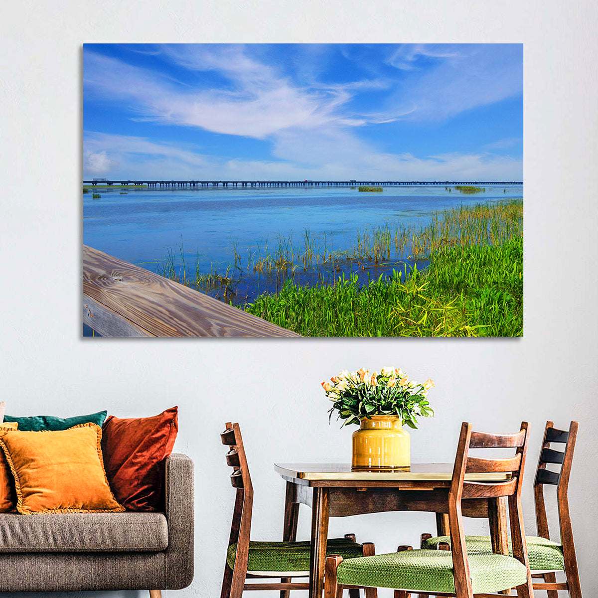 Meaher State Park Boardwalk Wall Art in a room, landscape