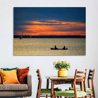 Ottawa River Sunset Canoe Wall Art