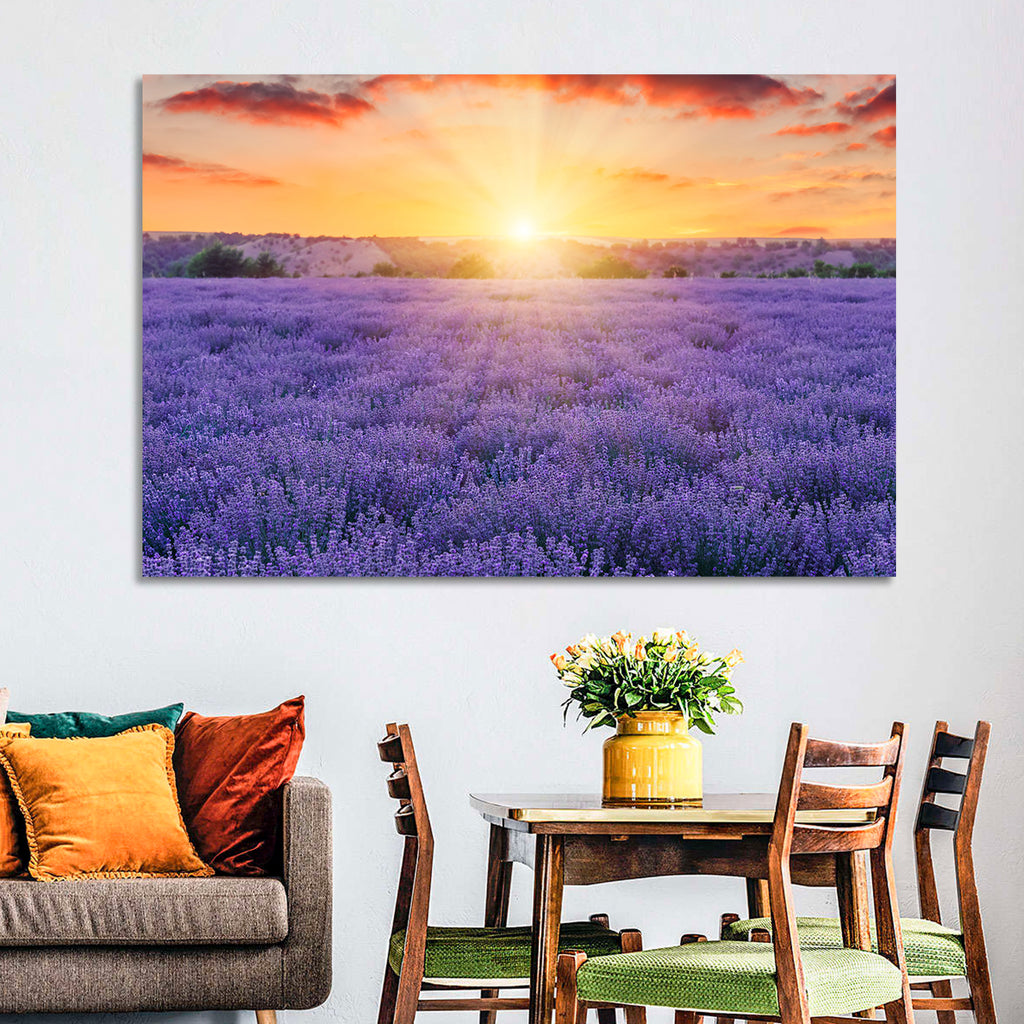 Lavender Field Sunburst Wall Art
