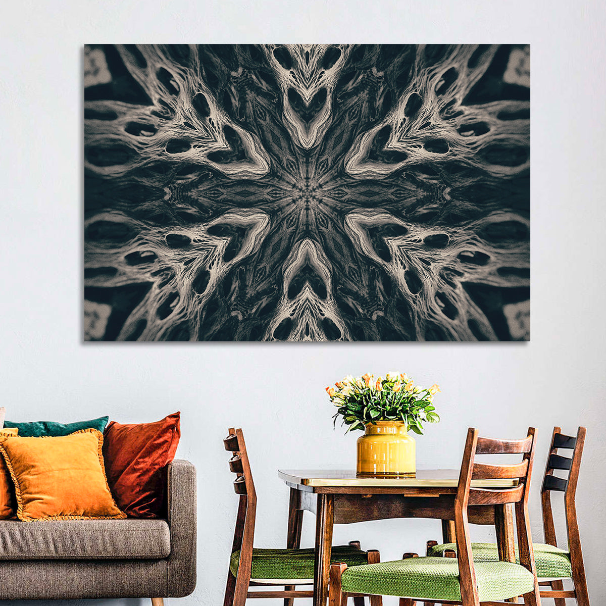 Black Gothic Demon Mandala Wall Art