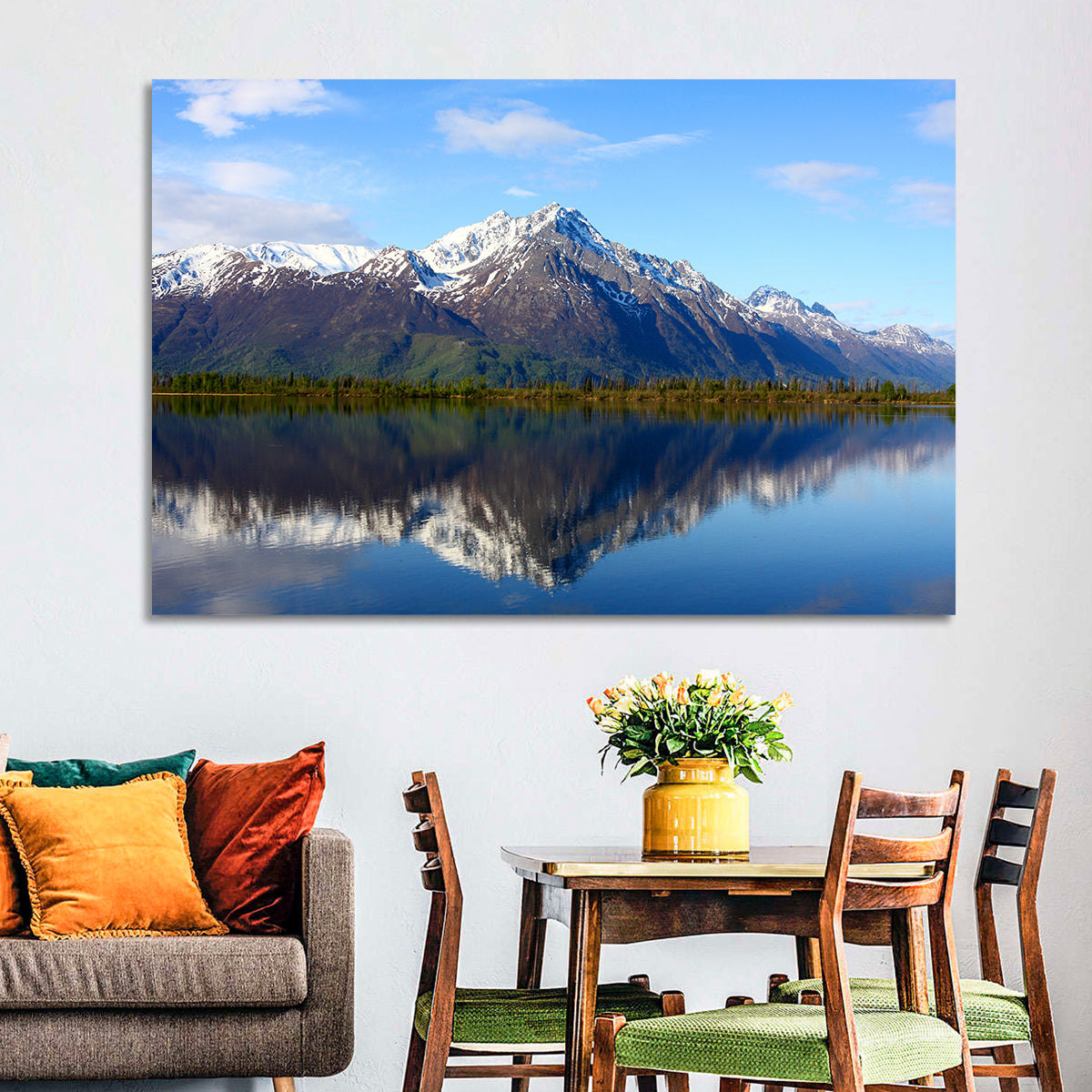 Pioneer Peak Reflected in Jim Lake Wall Art