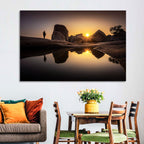 Hemakuta Hill Sunrise Temples Wall Art