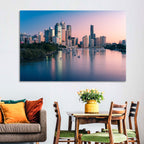 Brisbane River Skyline at Dusk Wall Art