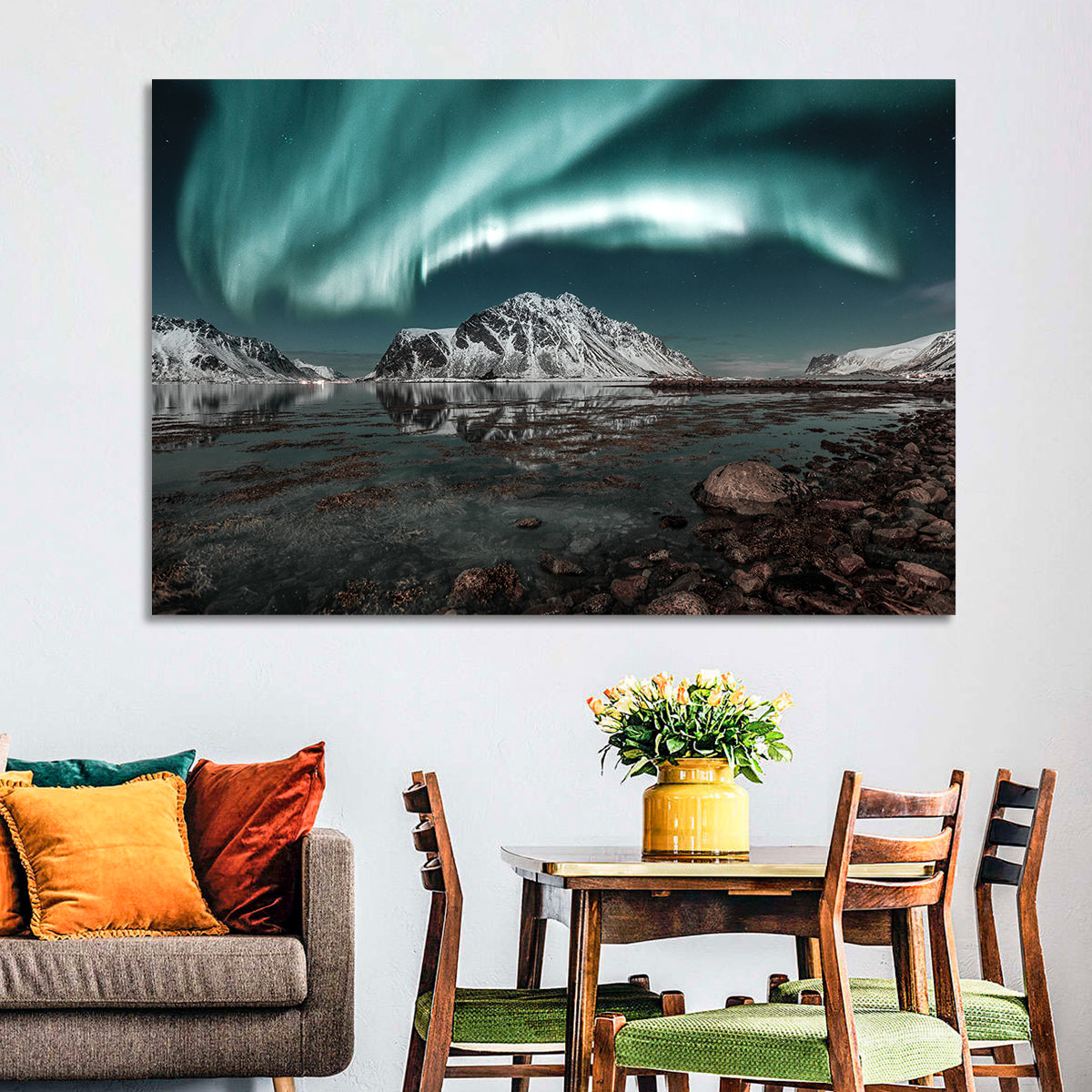 Lofoten Aurora Reflection Wall Art