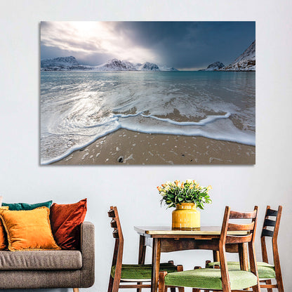 Haukland Beach Winter Light Wall Art