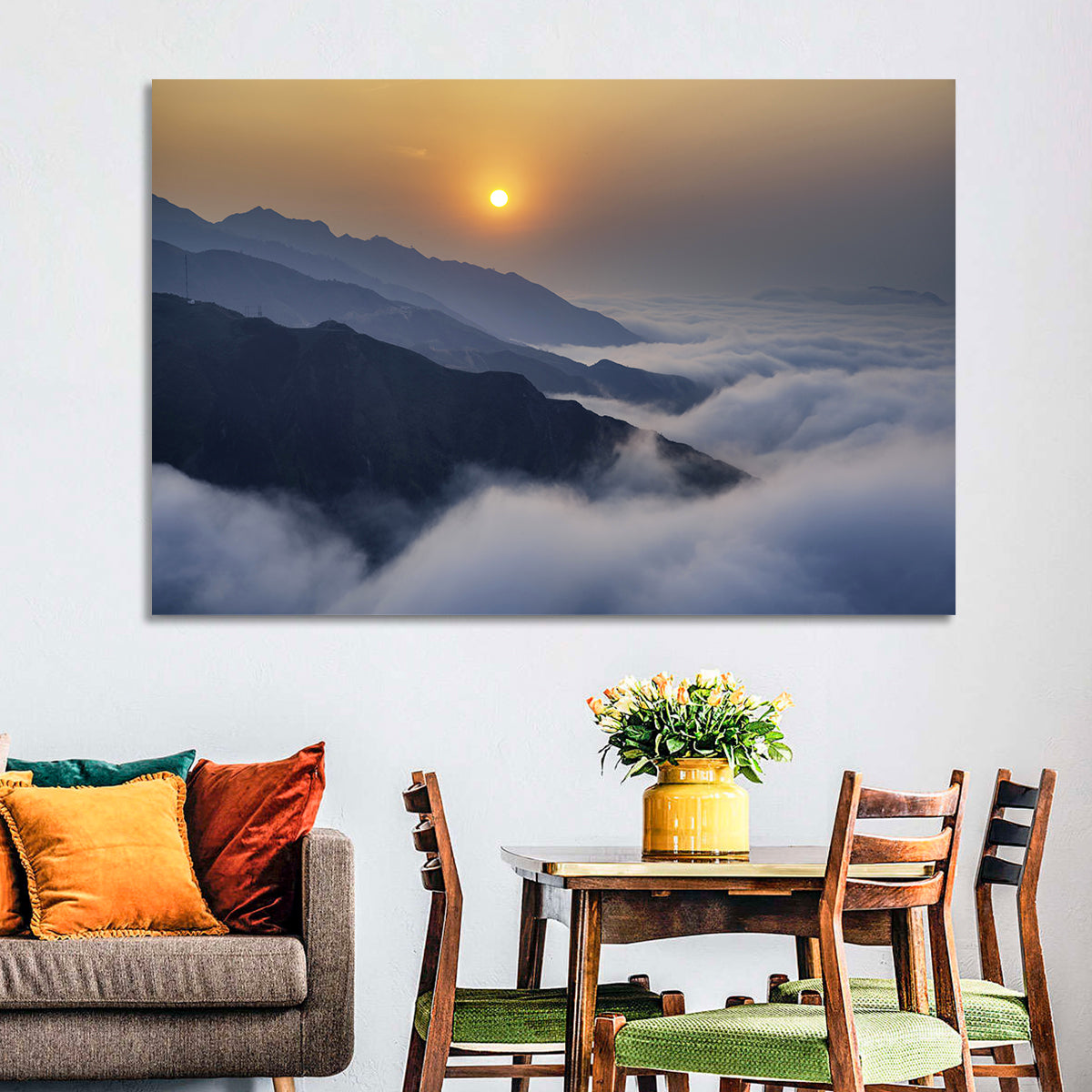 Ta Xua Range at Golden Dawn Wall Art in a room, landscape