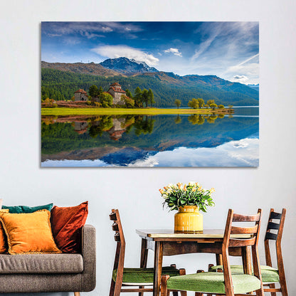 Lake Silvaplana with Crap Da Sass Wall Art