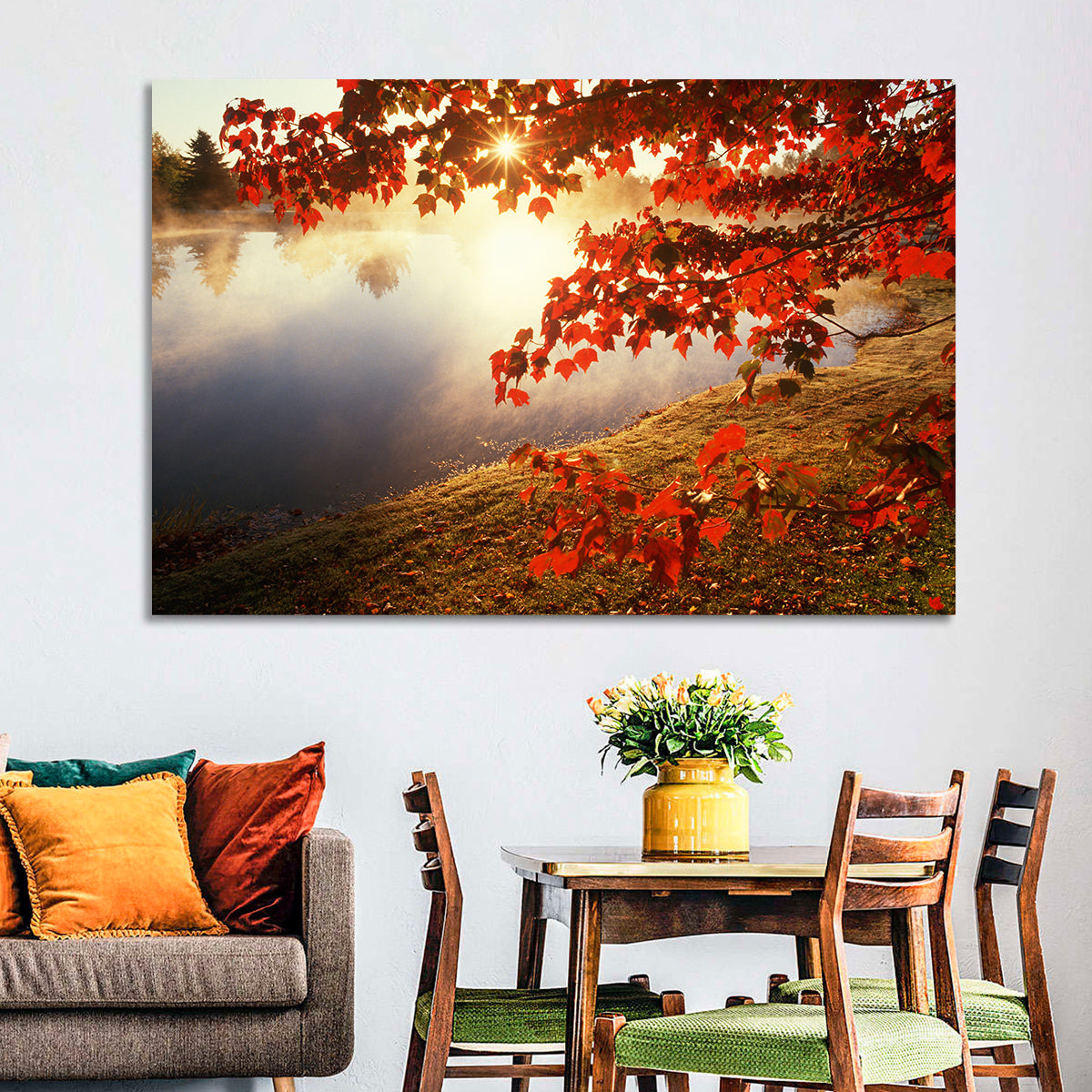 Autumn Pond Sunrise Connecticut Wall Art