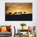 Mustang Silhouettes at Sunset Wall Art