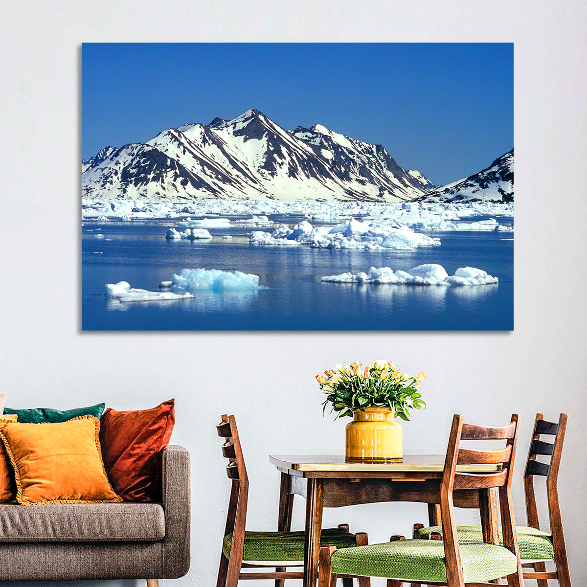 Eastern Greenland Sea Wall Art in a room, landscape