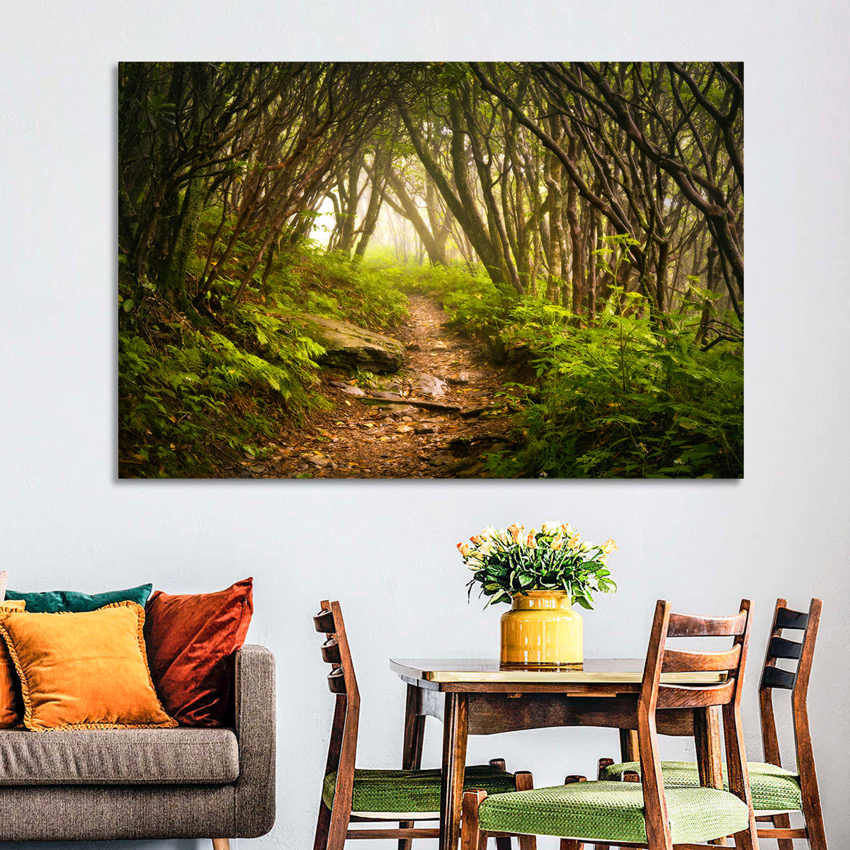 Craggy Gardens Hiking Trail Wall Art in a room, landscape