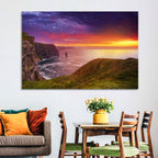 Cliffs of Moher Sea Stack at Sunset Wall Art