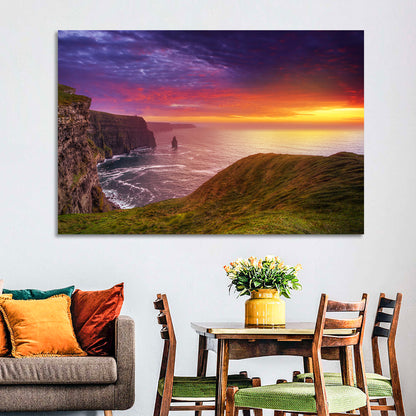 Cliffs of Moher Sea Stack at Sunset Wall Art