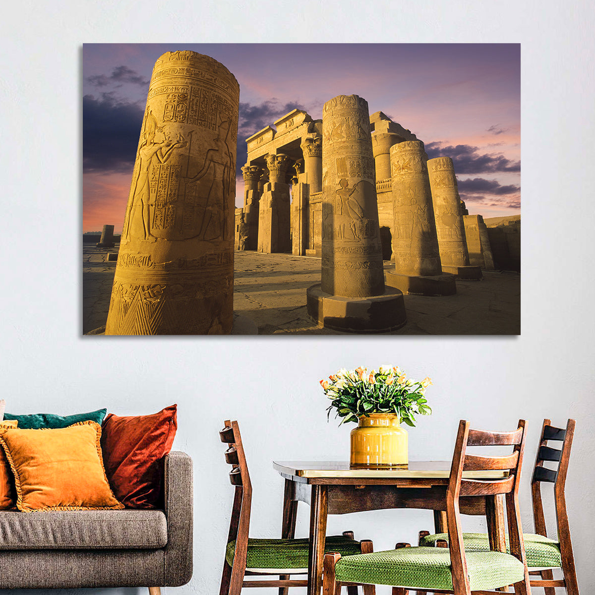 Kom Ombo Temple Pillars at Sunset Wall Art