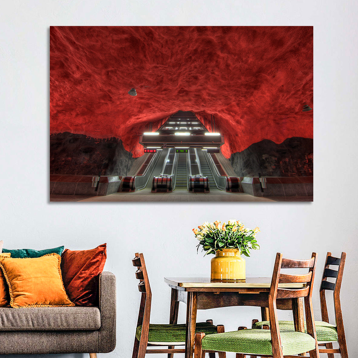 Solna Centrum Metro Station Wall Art in a room, landscape