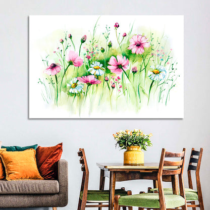 Airy Wildflower Meadow Watercolor Wall Art