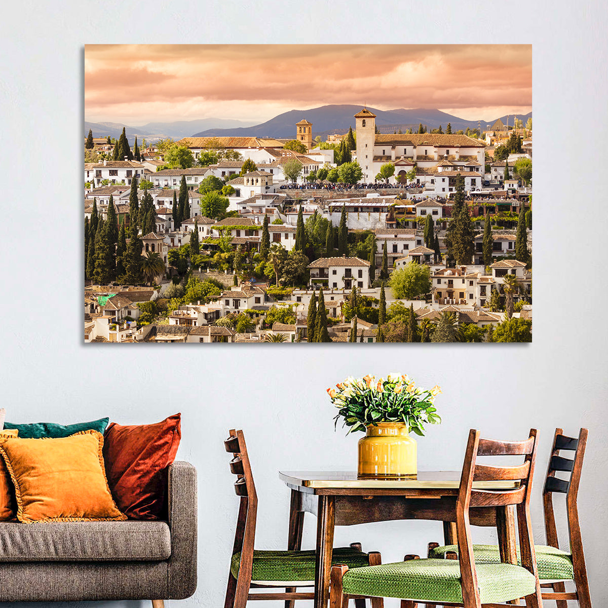 Granada Albaicín Sunset Cityscape Wall Art