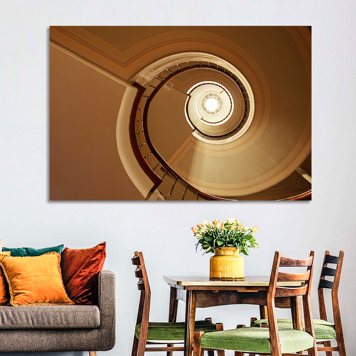Worms-eye Spiral Staircase Wall Art