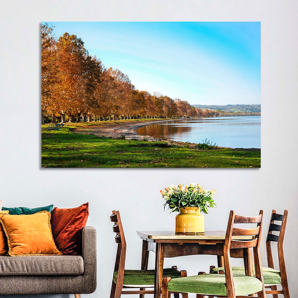 Lake Bolsena Autumn Shoreline Wall Art