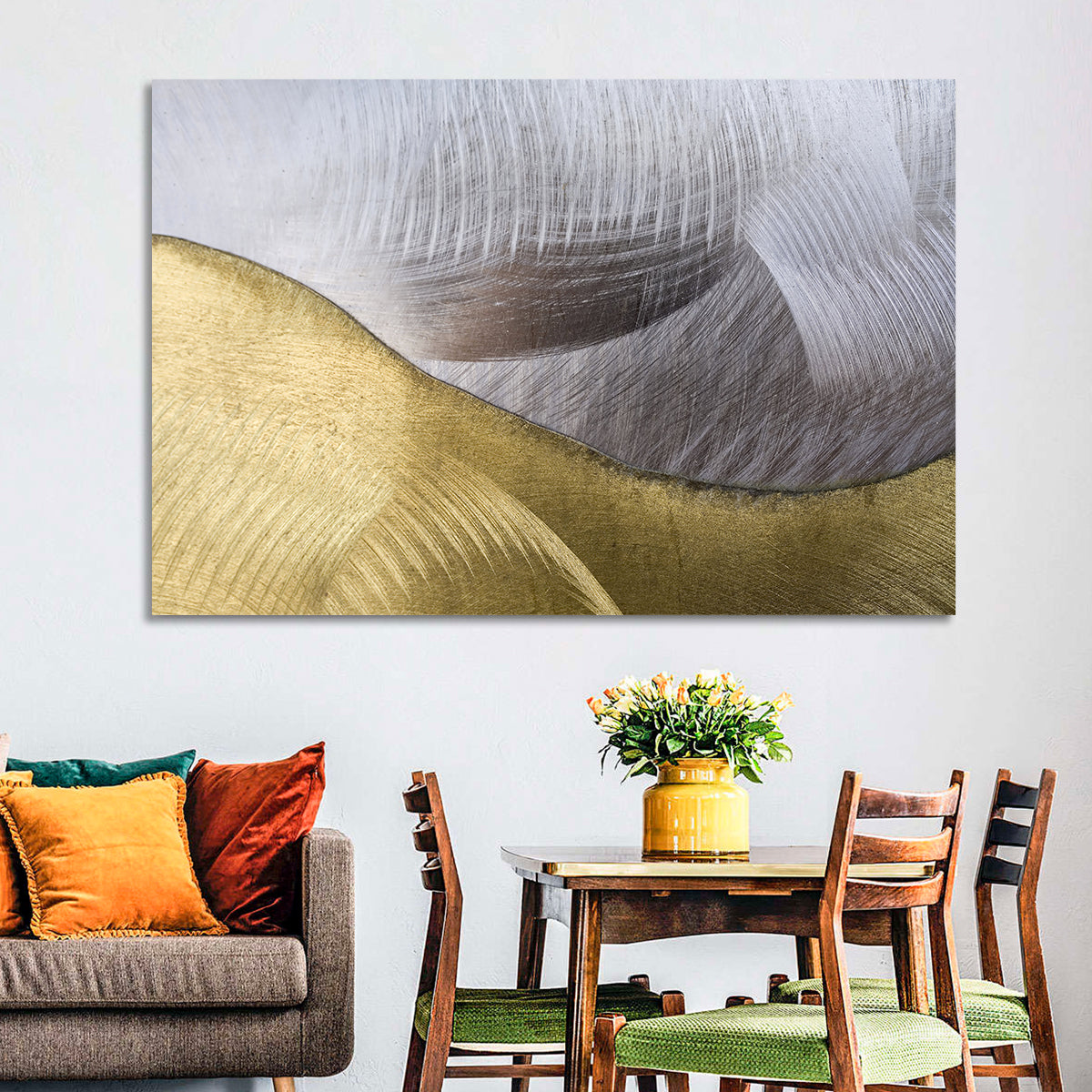 Thin Line Metallic Abstract Wall Art