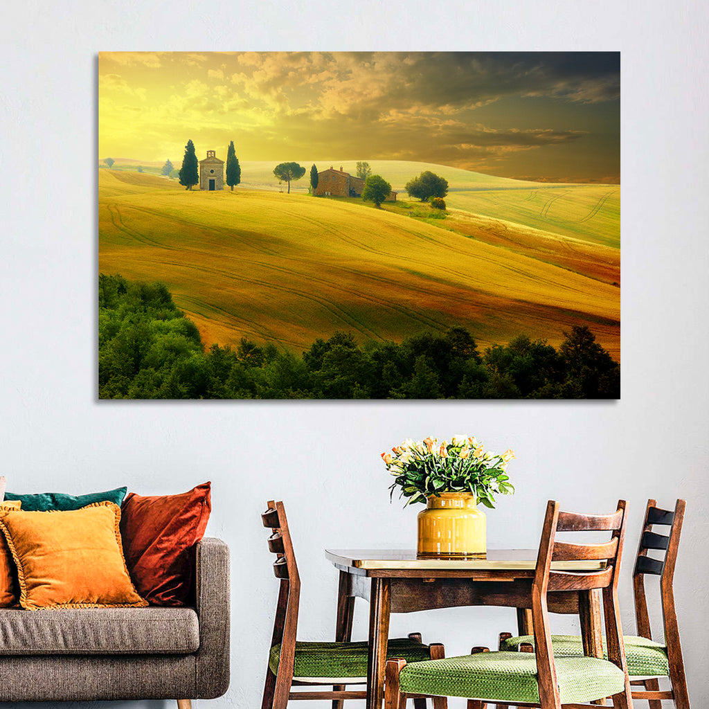 Tuscany Golden Hour Landscape Wall Art