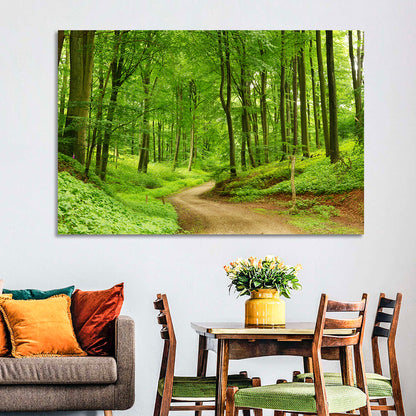 Sunlit Forest Path Wall Art