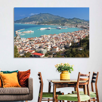 Zakynthos Harbor View Wall Art