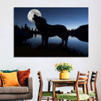 Howling Wolf at Full Moon Wall Art