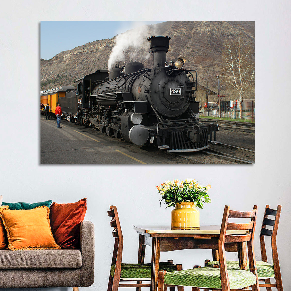 Durango Steam Locomotive No. 480 Wall Art in a room, landscape