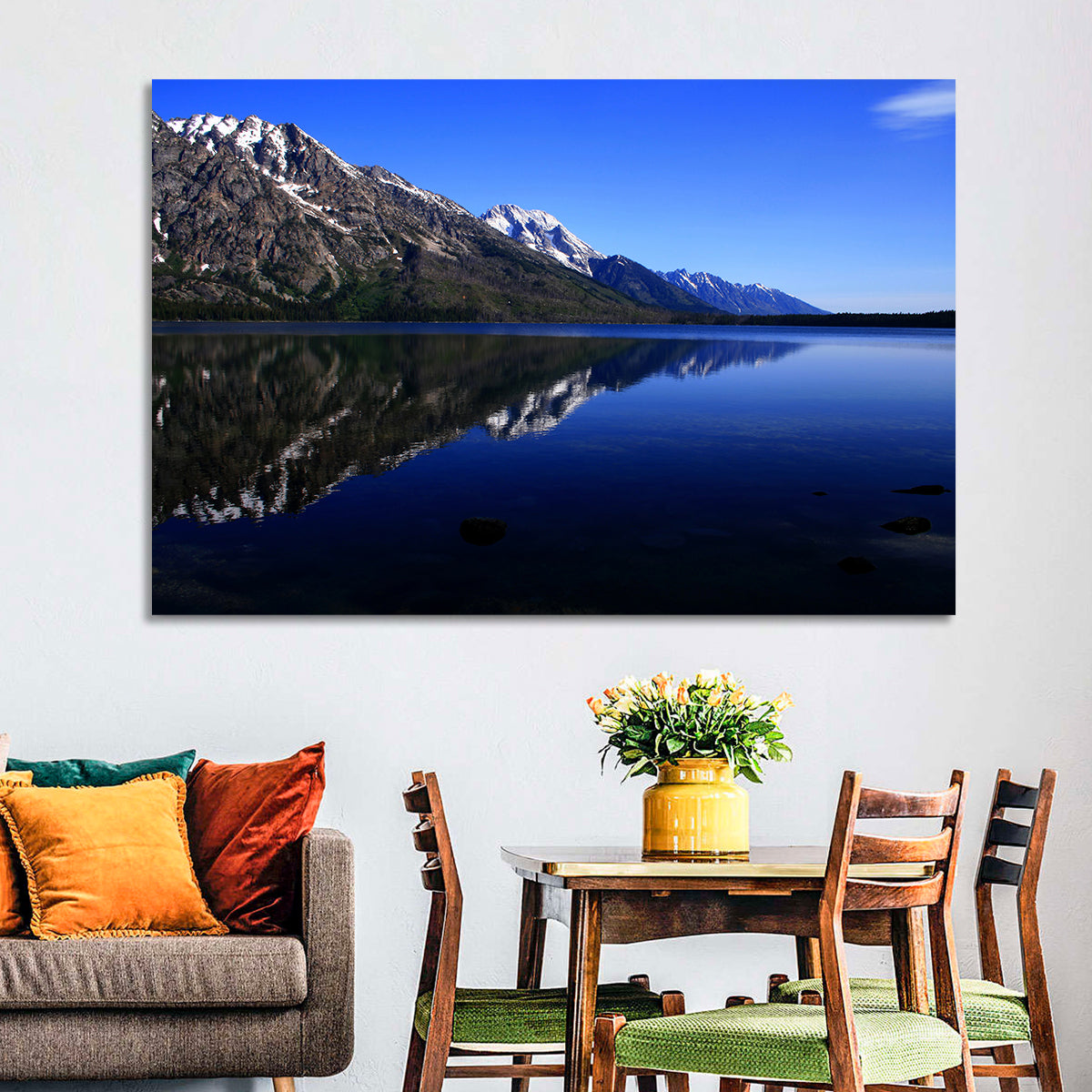 Jenny Lake Wall Art in a room, landscape