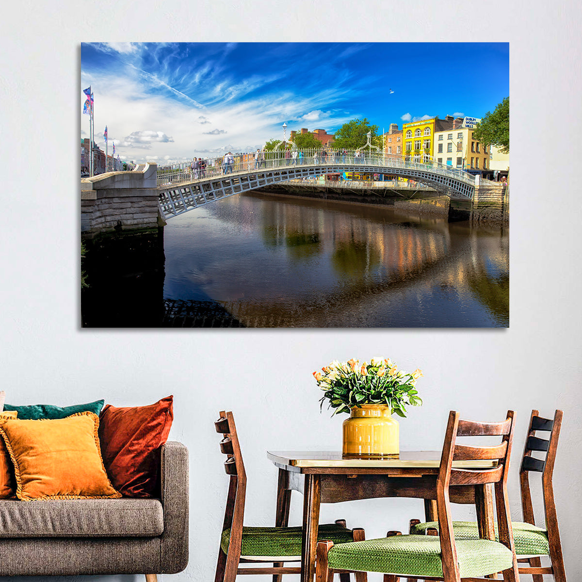 Ha'penny Bridge, Dublin Wall Art in a room, landscape