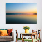 Cyprus Lake Sunset Boat Wall Art