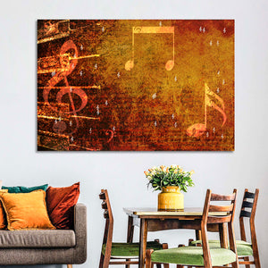 Grunge Music Notes Wall Art