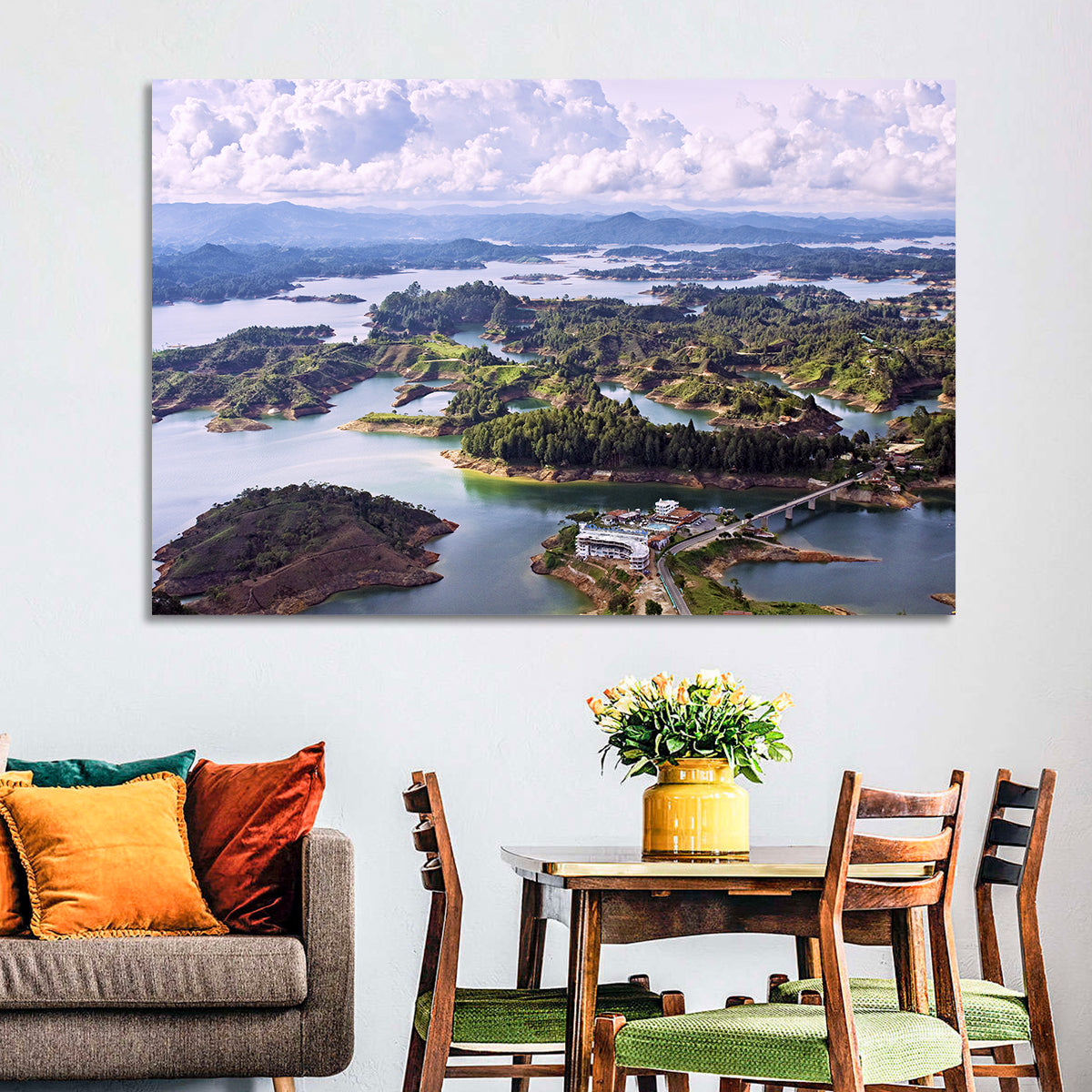 Guatapé Reservoir Aerial View Wall Art