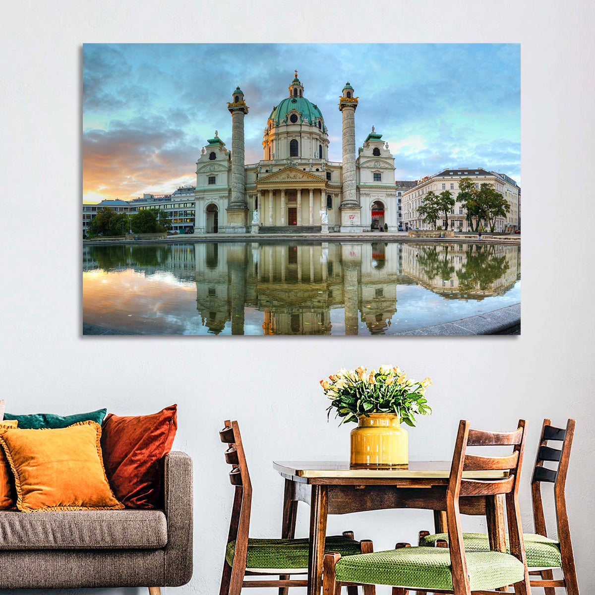 Karlskirche at Golden Hour Wall Art