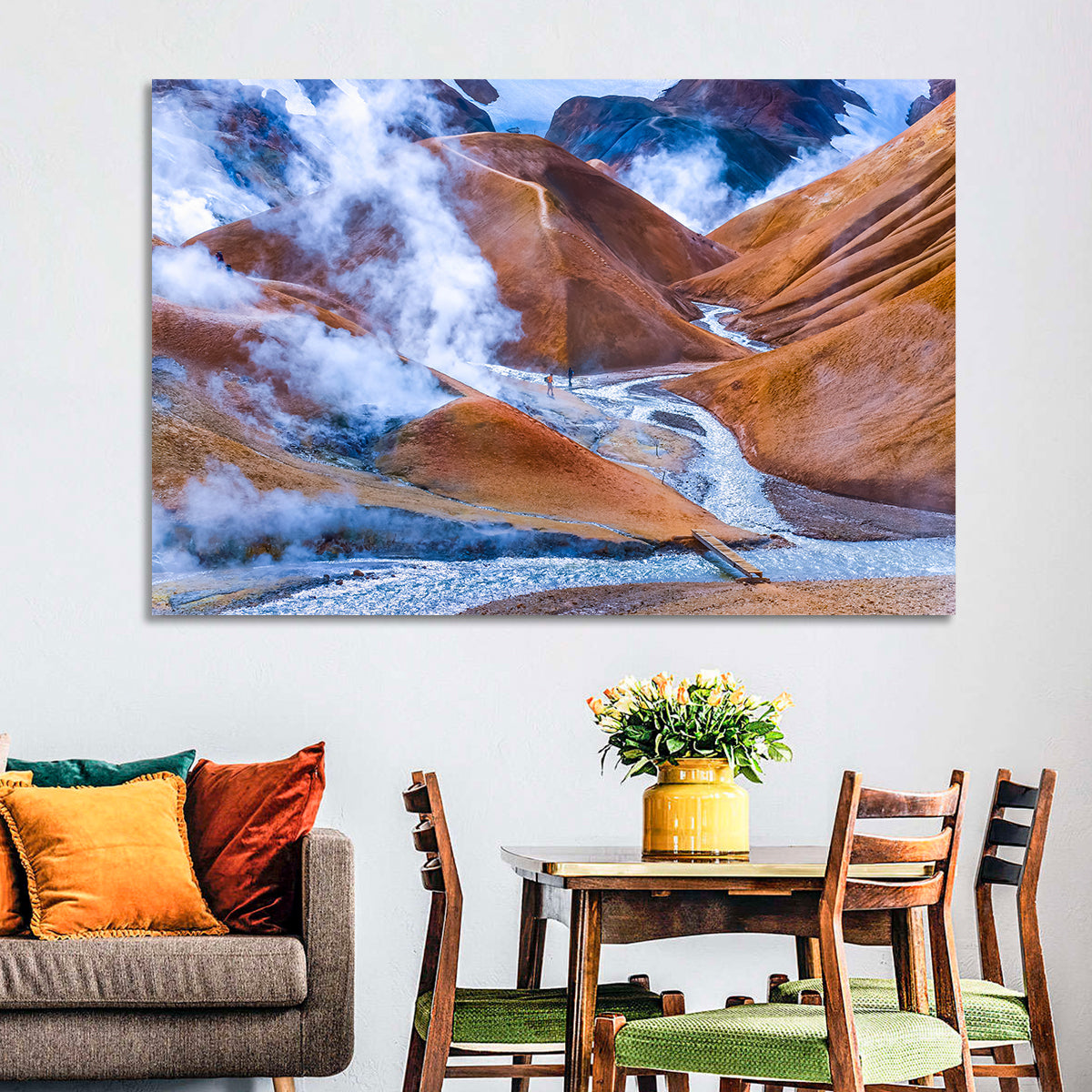 Geothermal Valley with Footbridge Wall Art