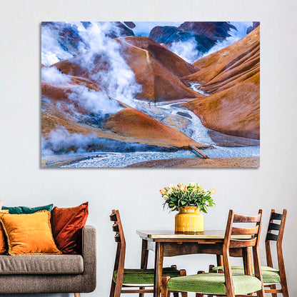 Geothermal Valley with Footbridge Wall Art