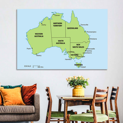 Australia Map Wall Art