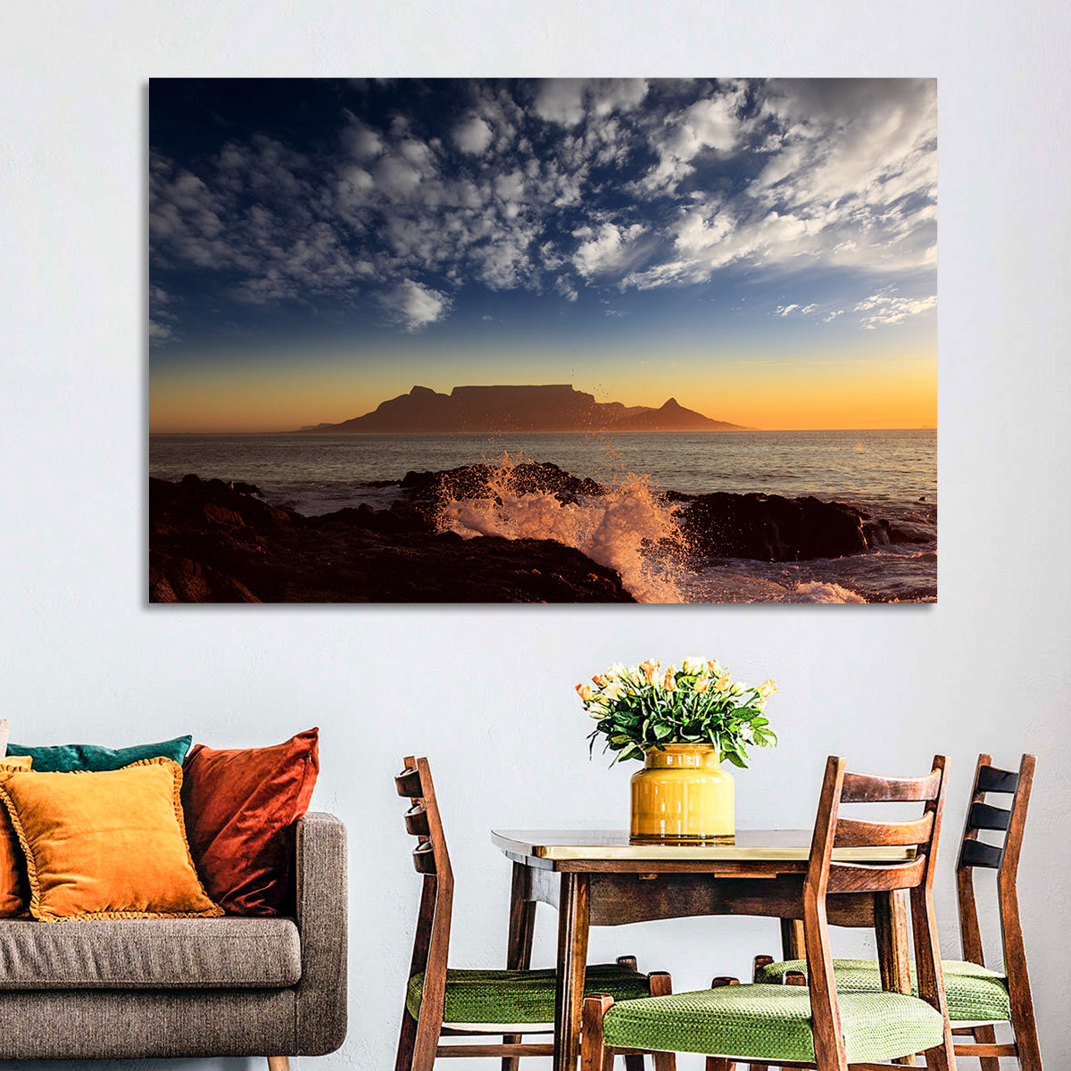 Table Mountain Sunset Silhouette Wall Art