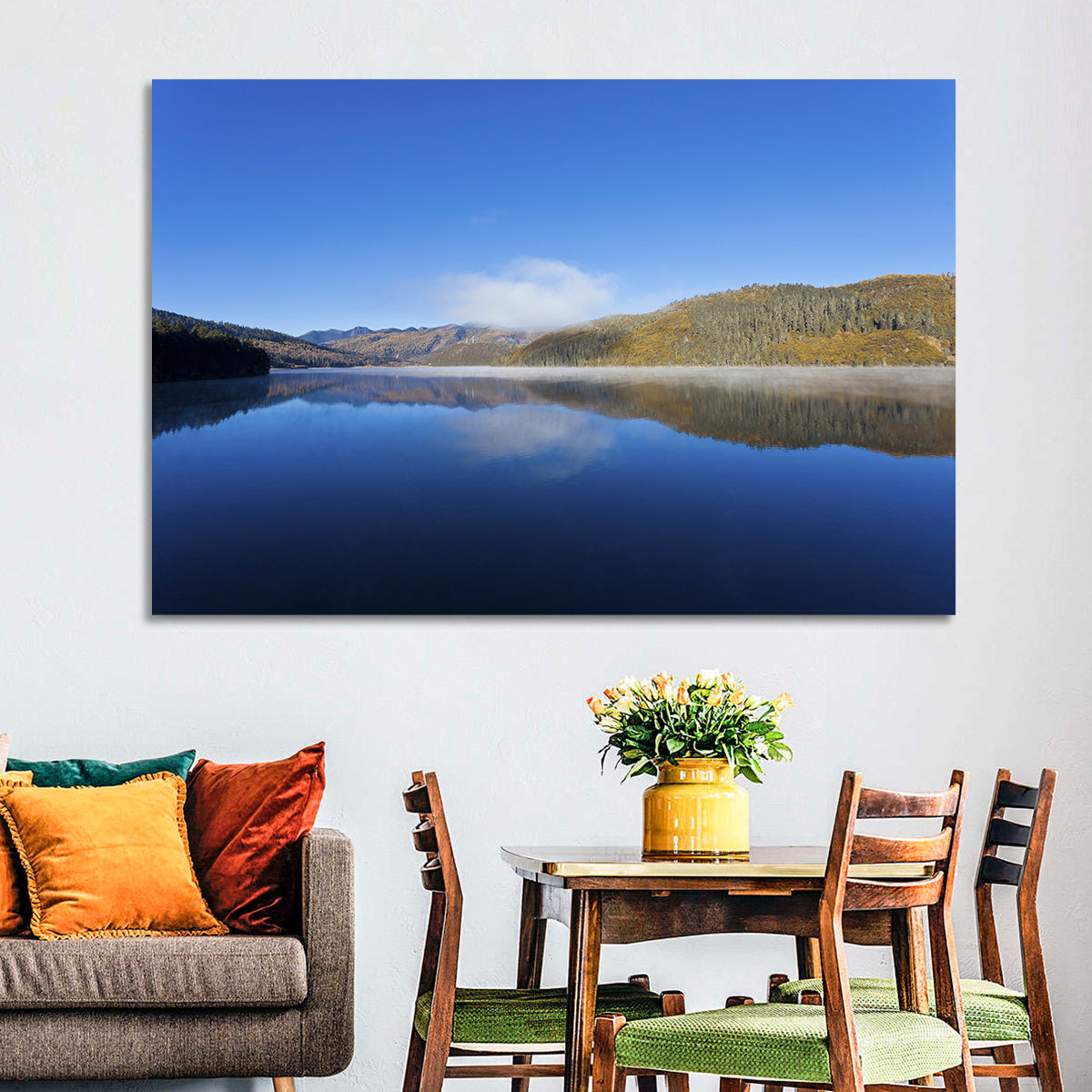 Shudu Lake Wall Art in a room, landscape