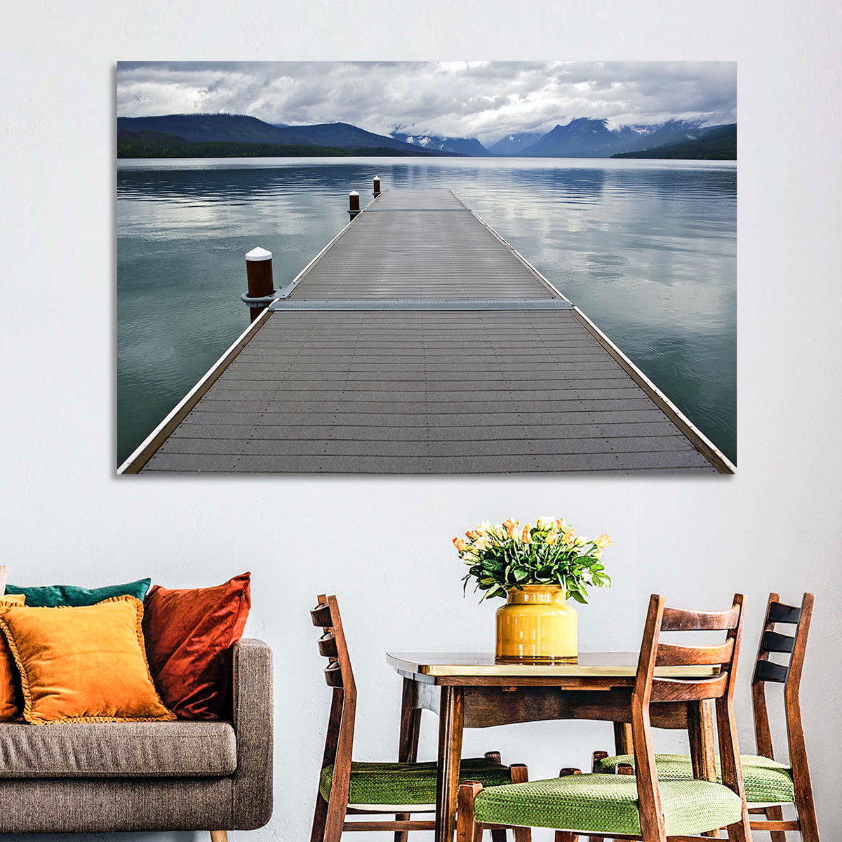 Lake Mcdonald Wooden Dock Wall Art