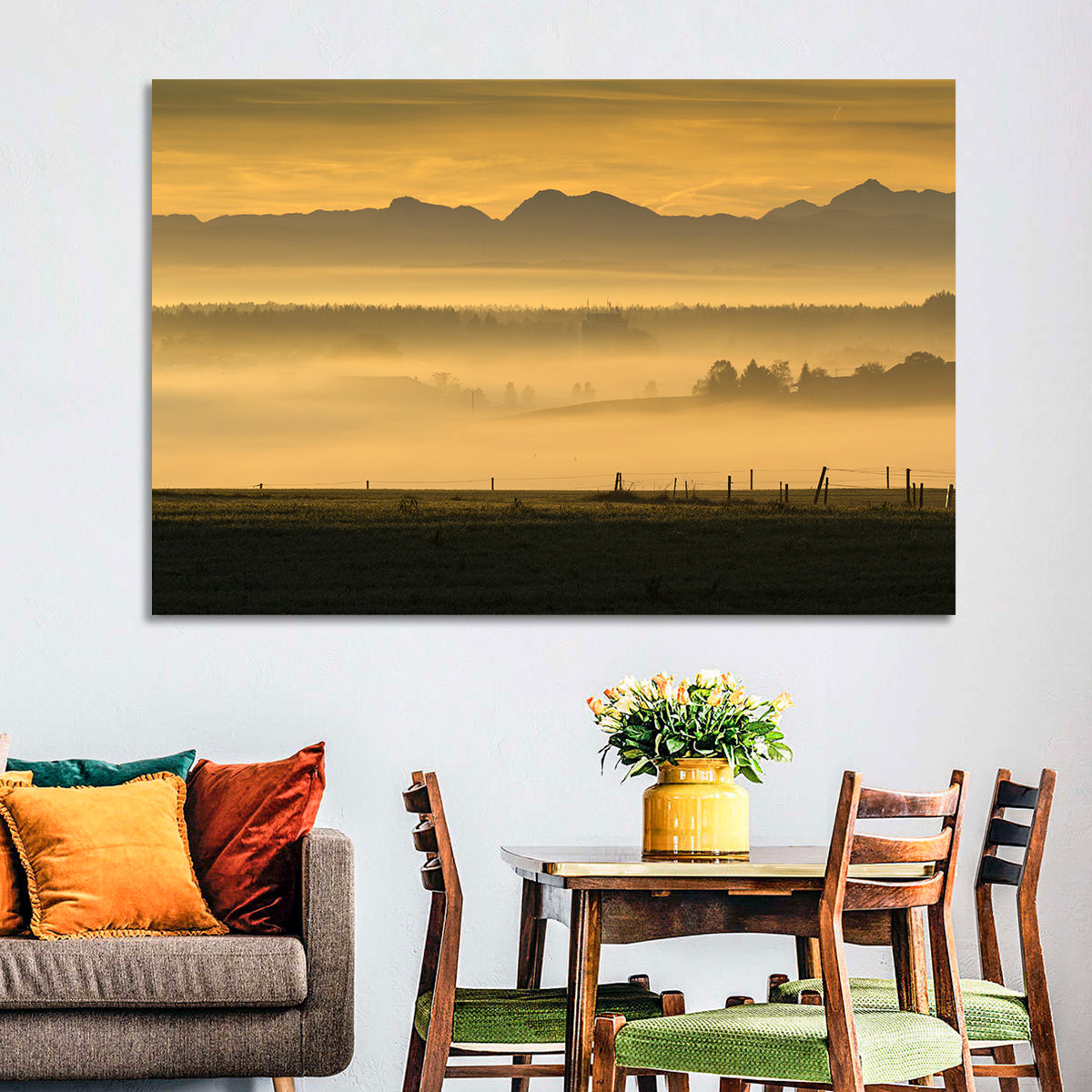 Bavarian Alps Morning Haze Wall Art