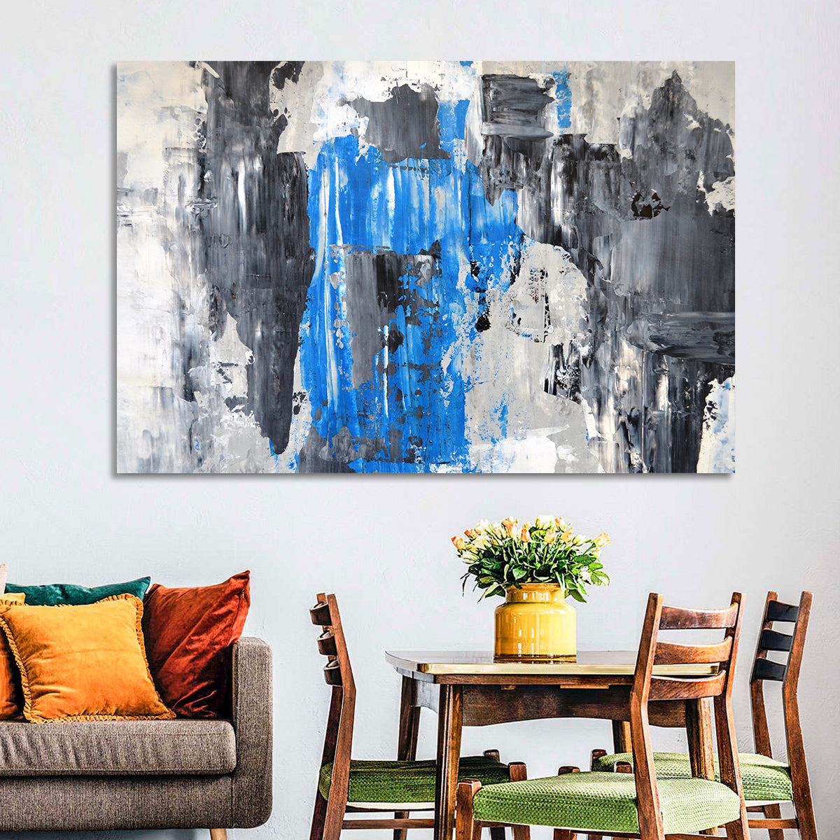 Colors Fight Wall Art in a room, landscape