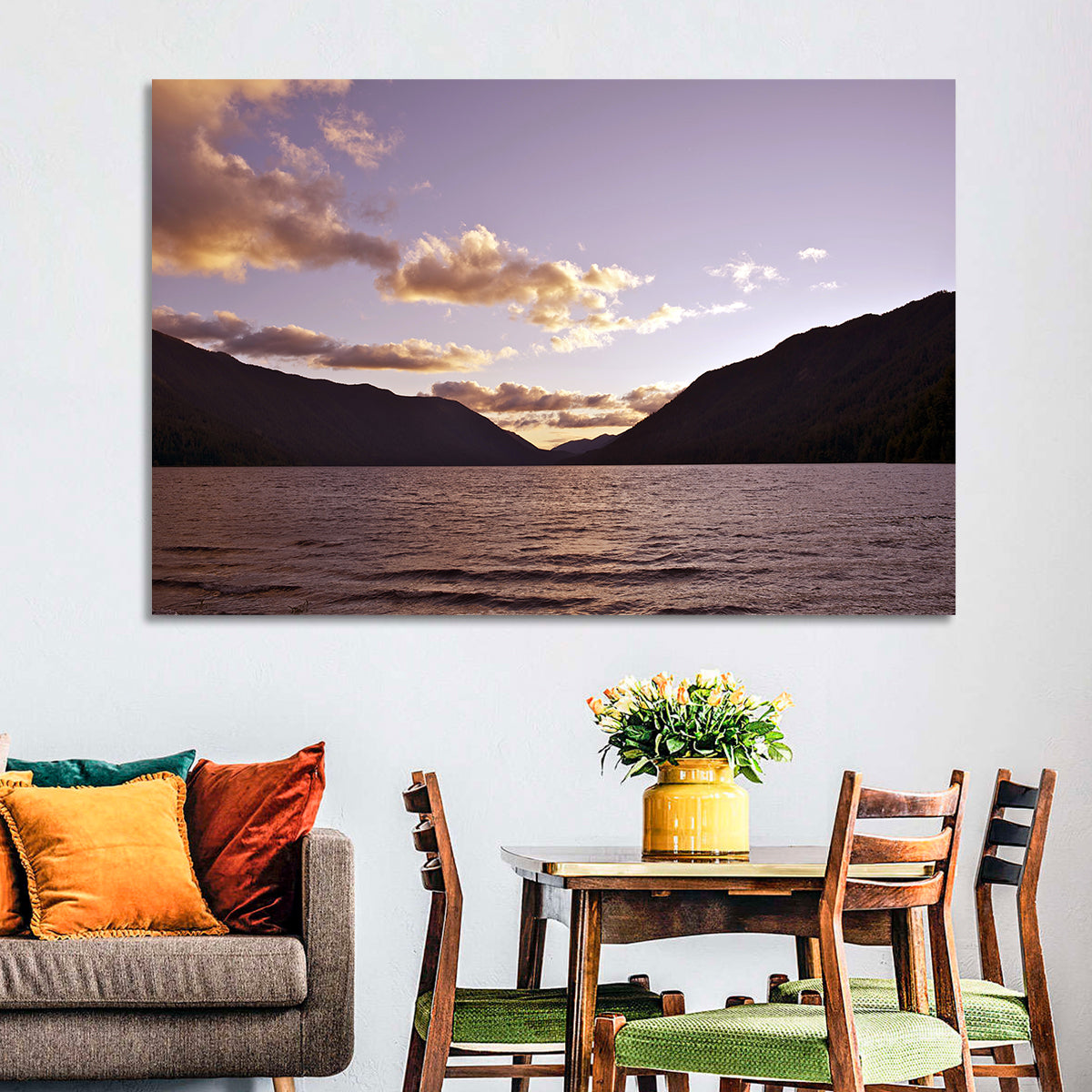 Purple Sunset Over Lake Crescent Wall Art